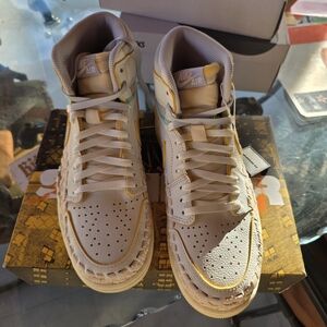 Nike Air Perforated High-Tops in Cream and Yellow